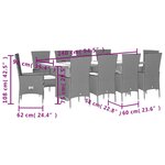 vidaXL Ensemble à manger de jardin et coussins 11 Pièces beige poly rotin