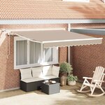 vidaXL Auvent Rétractable Beige 350 x 250 cm Polyester et métal