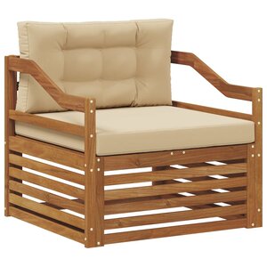 vidaXL Canapé d’extérieur Naturel et Beige