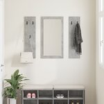 vidaXL Porte-manteau mural avec stockage avec miroir Gris béton 96 x 1 5 x 90 cm