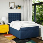 vidaXL Sommier à lattes de lit avec matelas Bleu 120x200 cm Tissu