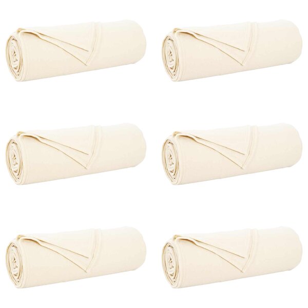 vidaXL Couvertures à jeter 6 Pièces Crème 280 x 210 cm Toison