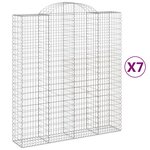 vidaXL Paniers à gabions arqués 7 Pièces 200x50x220/240 cm Fer galvanisé
