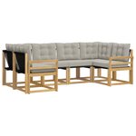 vidaXL Ensemble de canapés d'extérieur 6 pc Blanc et gris clair