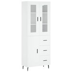 vidaXL Buffet haut Blanc 69 5x34x180 cm Bois d'ingénierie