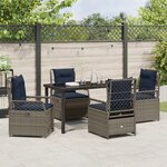 vidaXL Ensemble de salle à manger de jardin 5 pièces gris en rattan poly