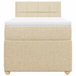 vidaXL Sommier à lattes de lit avec matelas Crème 90x200 cm Tissu