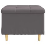 vidaXL Pouf de rangement avec coussin Gris 60 x 60 x 45 cm Simili cuir