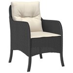 vidaXL Set de salle à manger de jardin 9 pièces avec coussins noir rotin poly
