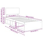 vidaXL Cadre de lit Gris Sonoma 75 x 190 cm Pin massif