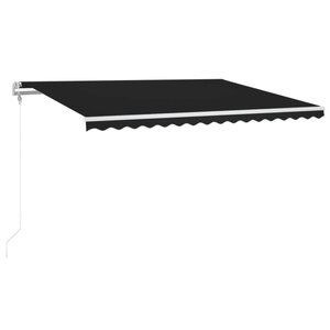 vidaXL Auvent automatique capteur de vent et LED 400x300 cm Anthracite
