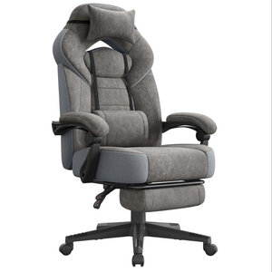 Fauteuil de bureau confortable 10 cm d’épaisseur hauteur réglable ergonomique gris 12_0005899