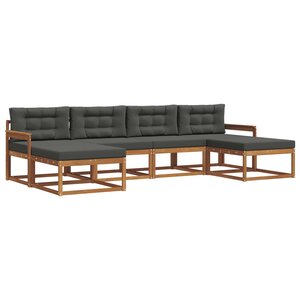 vidaXL Ensemble de canapés d'extérieur 6 pc Naturel et Anthracite