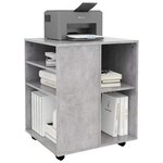 vidaXL Armoire à roulettes Gris béton 60x53x72 cm Bois d'ingénierie