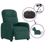 vidaXL Fauteuil inclinable électrique Vert foncé Tissu