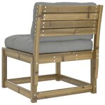 vidaXL Canapés de jardin avec coussins 2Pièces bois de pin imprégné
