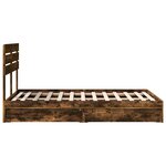 vidaXL Lit de Rangement Chêne fumé 135 x 190 cm Bois d'ingénierie