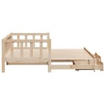 vidaXL Lit de jour avec gigogne et tiroirs sans matelas 90x200 cm