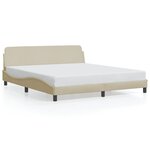 vidaXL Cadre de lit sans matelas crème 180x200 cm tissu