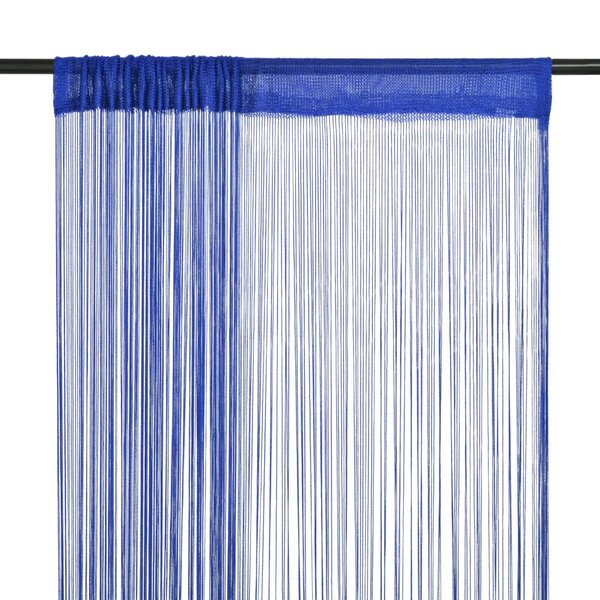 vidaXL Rideau en fils 2 Pièces 100 x 250 cm Bleu