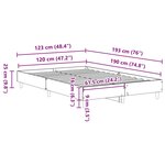 vidaXL Cadre de lit sans matelas chêne fumé 120x190 cm bois ingénierie