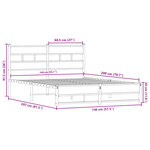 vidaXL Cadre de lit en métal sans matelas chêne fumé 140x200 cm