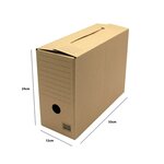 Pack and Move - Lot de 12 boîtes d'archives en carton ondulé robuste - 33 5 x 12 x 24 cm - Organisation pratique