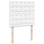 vidaXL Sommier à lattes de lit avec matelas Blanc 80x200 cm Similicuir