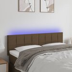 vidaXL Tête de lit à LED Marron Foncé 144x5x78/88 cm Tissu