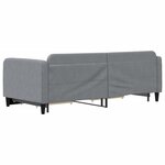vidaXL Lit de jour avec gigogne et tiroirs gris clair 90x190 cm tissu