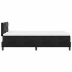 Lit à ressorts avec matelas vidaXL Noir Petit Double Velours