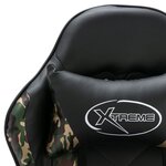vidaXL Fauteuil de jeux vidéo Noir et camouflage Similicuir