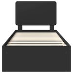 vidaXL Cadre de lit avec tête de lit Noir 90 x 200 cm Pin massif