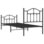 vidaXL Cadre de lit métal avec tête de lit/pied de lit noir 90x200 cm