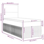 vidaXL Sommier à lattes de lit avec matelas Gris clair 100x200cm Tissu