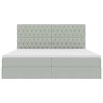 vidaXL Lit avec rangement et LED Gris clair 200 x 200 cm Velours