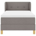 vidaXL Lit à Ressorts avec Matelas Crème 90x200 cm Tissu Taupe