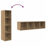 vidaXL Meuble TV 2 Pièces Marron 37 x 37 x 142.5 cm Bois d'ingénierie