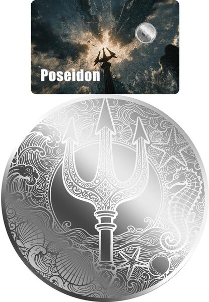 Monnaie POSEIDON 1/1000 Oz Argent 1$ Liberia 2026