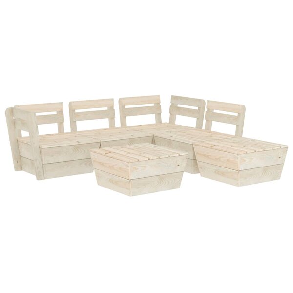 vidaXL Salon de jardin palette 6 Pièces Bois d'épicéa imprégné