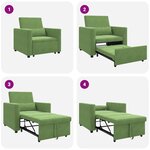 vidaXL Canapé Lit Simple Vert clair 90 x 165 x 87 cm Velours