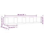 vidaXL Armoires murales 2Pièces chêne fumé 99x18x16 5cm bois d'ingénierie