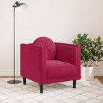 vidaXL Fauteuil avec coussin rouge bordeaux velours