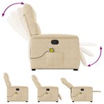 vidaXL Fauteuil inclinable de massage crème tissu microfibre