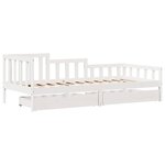 vidaXL Lit de jour et tiroirs sans matelas blanc 90x200 cm bois massif