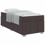 vidaXL Cadre de lit avec matelas Marron foncé 80 x 200 cm tissu