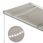 vidaXL Auvent manuel rétractable avec LED 350x250 cm Crème