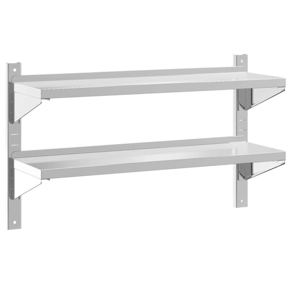 vidaXL Étagère murale à 2 niveaux 100x30x60cm argenté acier inoxydable