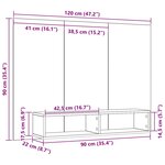vidaXL Meuble TV mural Chêne noir 120 x 23.5 x 90 cm Bois d'ingénierie