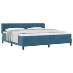 vidaXL Lit à ressorts avec tête de lit Bleu foncé 200 x 200 cm Velours